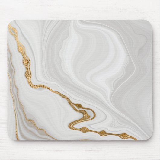 ミニマリスト白大理石 マウスパッド (正面)