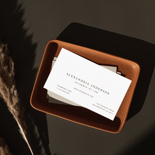 ミニマリスト白弁護士プロフェッショナル名刺 名刺