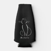 ミニマリスト白猫オンブラックアドオン名 ボトルクーラー (正面)