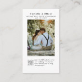 ミニマリスト白結婚と黒の写真QRコード エンクロージャーカード (正面)