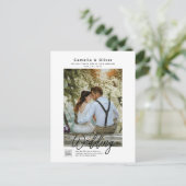 ミニマリスト白結婚と黒の写真QRコード ポストカード (スタンド正面)