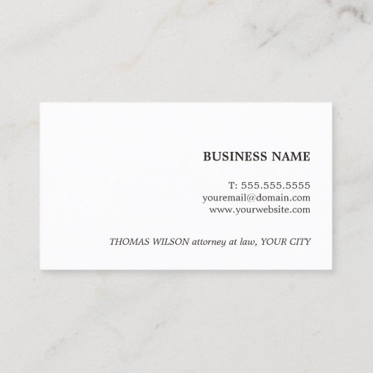 ミニマリスト白銅線弁護士 名刺 (裏面)