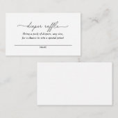 ミニマリスト白黒おむつラッフルチケット エンクロージャーカード (正面/裏面)