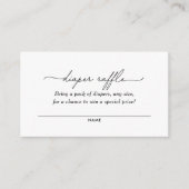 ミニマリスト白黒おむつラッフルチケット エンクロージャーカード (正面)