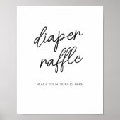 ミニマリスト白黒おむつラッフル ポスター (正面)