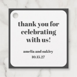 ミニマリスト白黒お祝いありがとう フェイバータグ