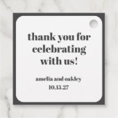 ミニマリスト白黒お祝いありがとう フェイバータグ (裏面)