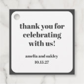 ミニマリスト白黒お祝いありがとう フェイバータグ (正面)