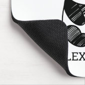 ミニマリスト白黒かわいいパンダスケッチ マウスパッド (コーナー)