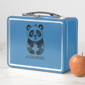 ミニマリスト白黒かわいいパンダスケッチ メタルランチボックス (インサイチュ)