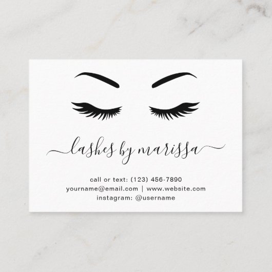 ミニマリスト白黒ののラッシンプルシュアフターケア 名刺 (裏面)