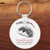 ミニマリスト白黒のラッシュエクステンション化粧 キーホルダー (正面)