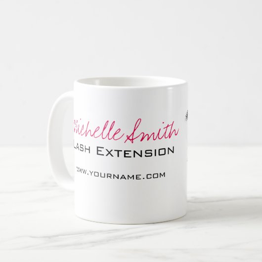 ミニマリスト白黒のラッシュエクステンション化粧 コーヒーマグカップ (正面左)