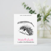 ミニマリスト白黒のラッシュエクステンション化粧 ポストカード (スタンド正面)