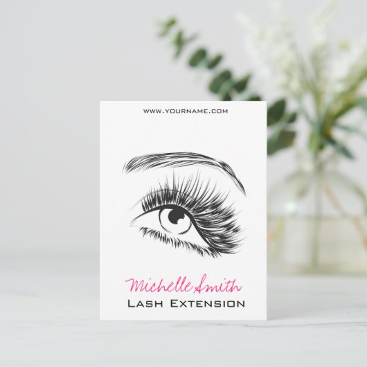ミニマリスト白黒のラッシュエクステンション化粧 ポストカード (スタンド正面)