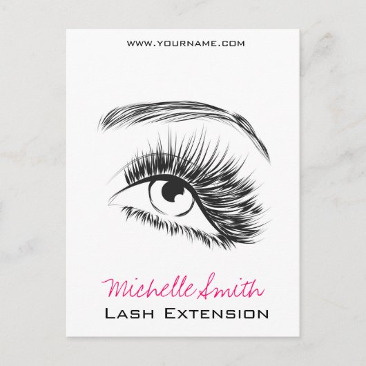 ミニマリスト白黒のラッシュエクステンション化粧 ポストカード (正面)