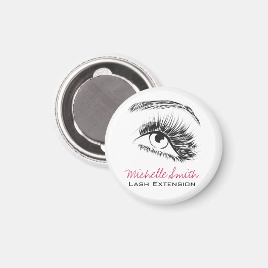 ミニマリスト白黒のラッシュエクステンション化粧 マグネット (正面/裏面)