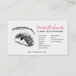 ミニマリスト白黒のラッシュエクステンション化粧 名刺