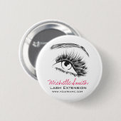 ミニマリスト白黒のラッシュエクステンション化粧 缶バッジ (正面&裏面)