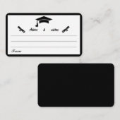 ミニマリスト白黒の卒業アドバイス エンクロージャーカード (正面/裏面)