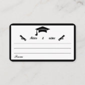 ミニマリスト白黒の卒業アドバイス エンクロージャーカード (正面)