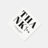 ミニマリスト白黒はっきりしたサンキュー結婚ズ スタンダードカクテルナプキン (角)