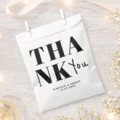 ミニマリスト白黒はっきりしたサンキュー結婚ズ フェイバーバッグ (クリップ留めされた状態)
