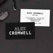 ミニマリスト白黒はっきりしたタイポグラフィ 名刺