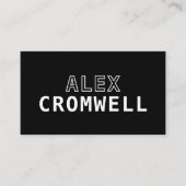 ミニマリスト白黒はっきりしたタイポグラフィ 名刺 (正面)