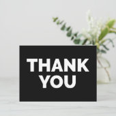ミニマリスト白黒はっきりした文字 サンキューカード (スタンド正面)