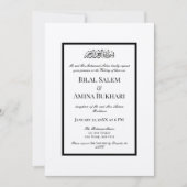 ミニマリスト白黒イスラーム結婚ズ 招待状 (正面)