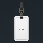 ミニマリスト白黒イニシャルモノグラム ラゲッジタグ<br><div class="desc">ラゲッシンプルジのラゲッモダングはエレガントまだデザインとクラシックの黒と白で囲まれた2つの文字モノグラムを備えている。お尻の情報連絡がある。このシックでラッスタイリッシュゲージタグはミニマ素晴らしリスト向け。</div>