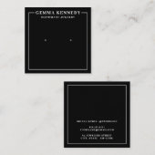 ミニマリスト白黒イヤリングディスプレイカード スクエア名刺 (正面/裏面)