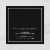 ミニマリスト白黒イヤリングディスプレイカード スクエア名刺 (裏面)
