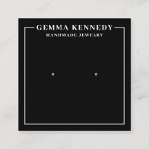 ミニマリスト白黒イヤリングディスプレイカード