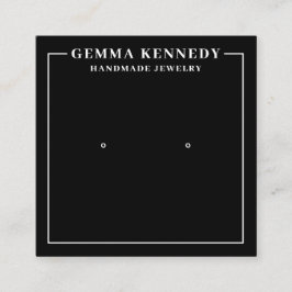 ミニマリスト白黒イヤリングディスプレイカード スクエア名刺