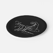 ミニマリスト白黒ウィッチハット ペーパープレート (アングル)