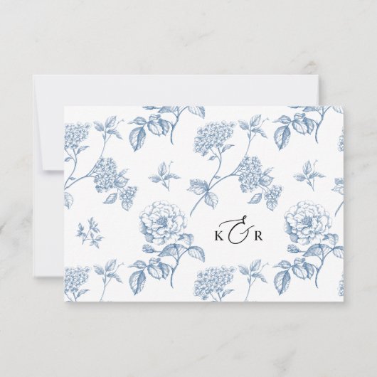 ミニマリスト白黒ウェディングRSVPカード 出欠カード (裏面)