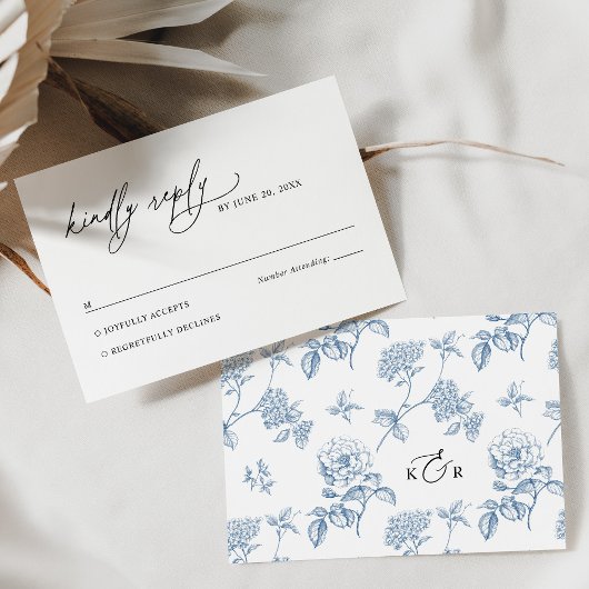 ミニマリスト白黒ウェディングRSVPカード 出欠カード