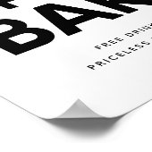 ミニマリスト白黒オープンバー結婚のサイン ポスター (角)