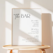 ミニマリスト白黒カクテルドリンクバー 台座サイン