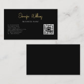 ミニマリスト白黒カスタムQRコードスクリプト 名刺 (正面/裏面)