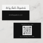 ミニマリスト白黒カスタムQRコードMV 名刺 (正面/裏面)