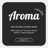 ミニマリスト白黒キャンドルラベルシール スクエアシール (正面)