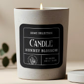 ミニマリスト白黒キャンドルラベルシール スクエアシール