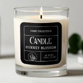 ミニマリスト白黒キャンドルラベルシール スクエアシール