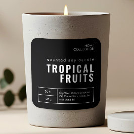 ミニマリスト白黒キャンドルラベルシール スクエアシール