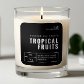 ミニマリスト白黒キャンドルラベルシール スクエアシール