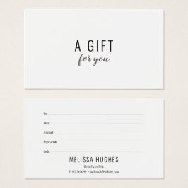 ミニマリスト白黒ギフト証明書