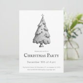 ミニマリスト白黒クリスマスツリーパーティー 招待状 (スタンド正面)